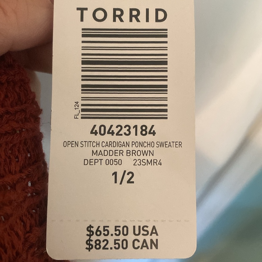 Torrid Open Stitch Cardigan Poncho Sweater Madden Brown - Picture 7 of 9